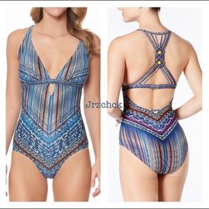 NWT Fancy T Back One Piece Bathing Suit Swim